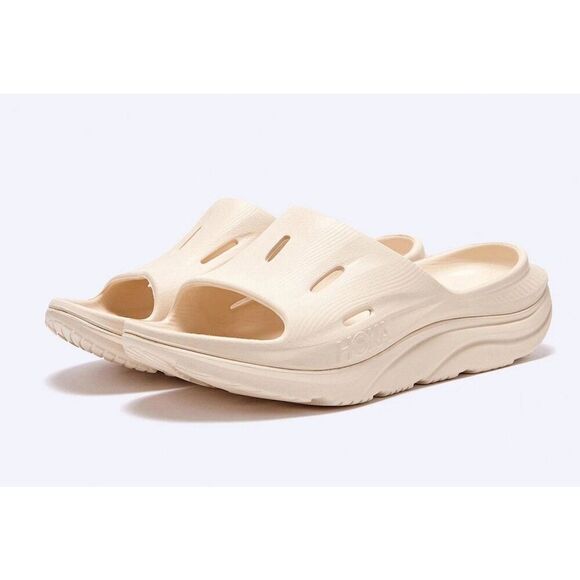 Hoka One One Ora Recovery Slide 3 Men's Sz 8 Vanilla Cream Sandals Women’s Sz 10 - Picture 5 of 11